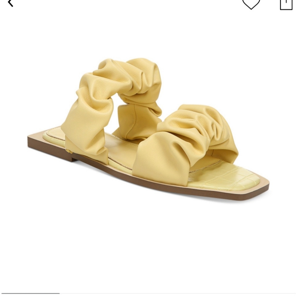 Circus by Sam Edelman Pale Yellow Ruched Double-Strap Slide Sandals